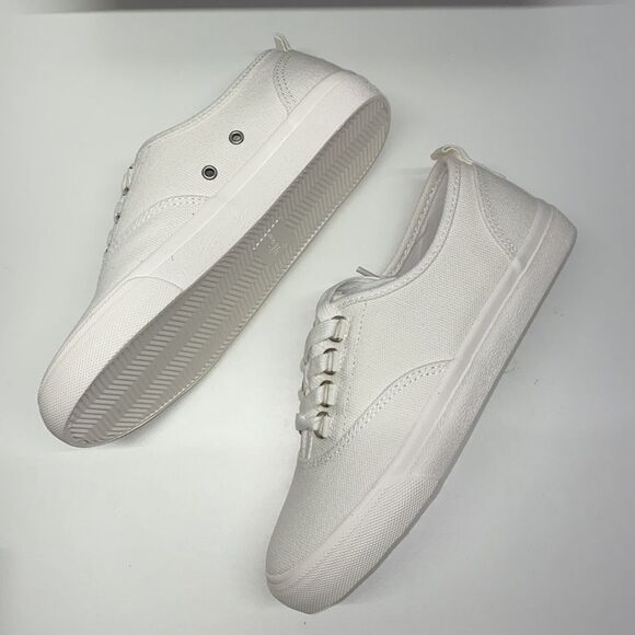 NEW J.Crew RECYCLED CANVAS SNEAKERS  SZ 6.5 ivory - Picture 4 of 8